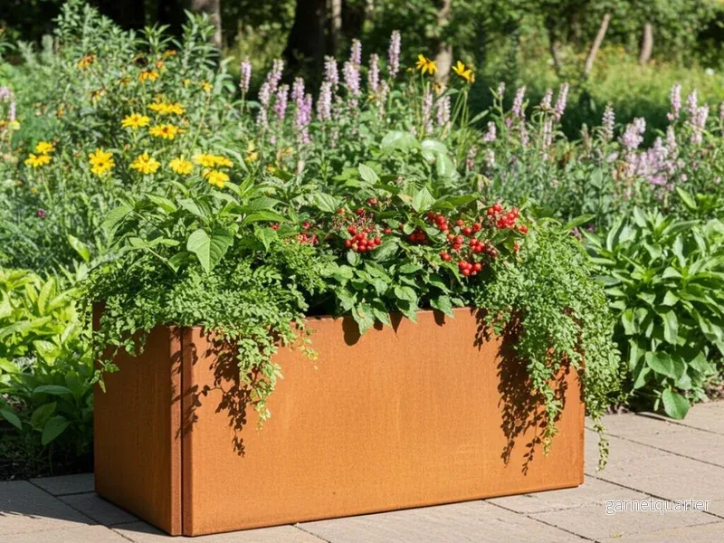 Blomlåda i cortenstål EDGY 80 x 40 x H40 cm Blomlåda i cortenstål EDGY 80 x 40 x H40 cm