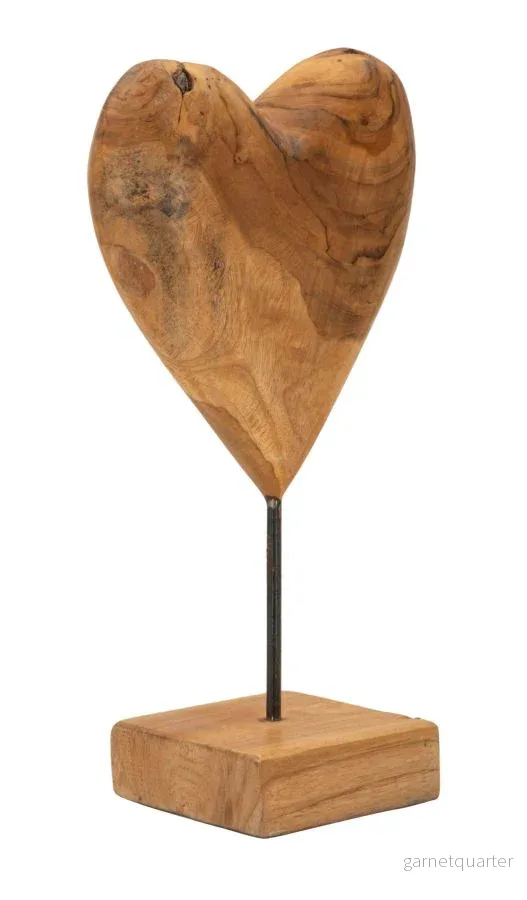 Mauro Ferretti Dobu hjärtskulptur i teak 37 cm - Bild 2