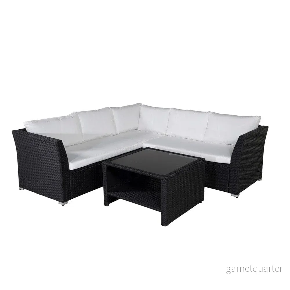 Venture Design Hörnsoffgrupp Haiti Svart/Vit