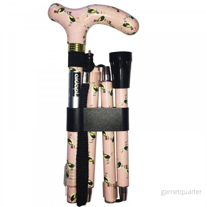 Vikbar käpp i delikat rosa – Vacker & originell design. Höjdjusterbar