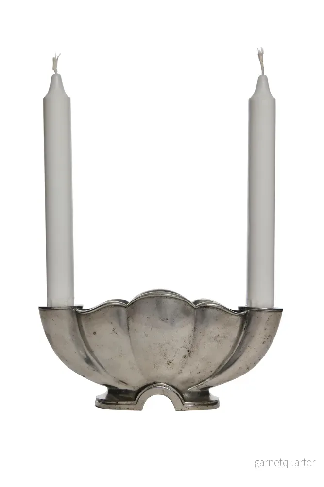 Art Deco, Tennvas & ljusstake av Just Andersen, 30-tal, Danmark Art Deco, Tennvas & ljusstake av Just Andersen, 30-tal, Danmark