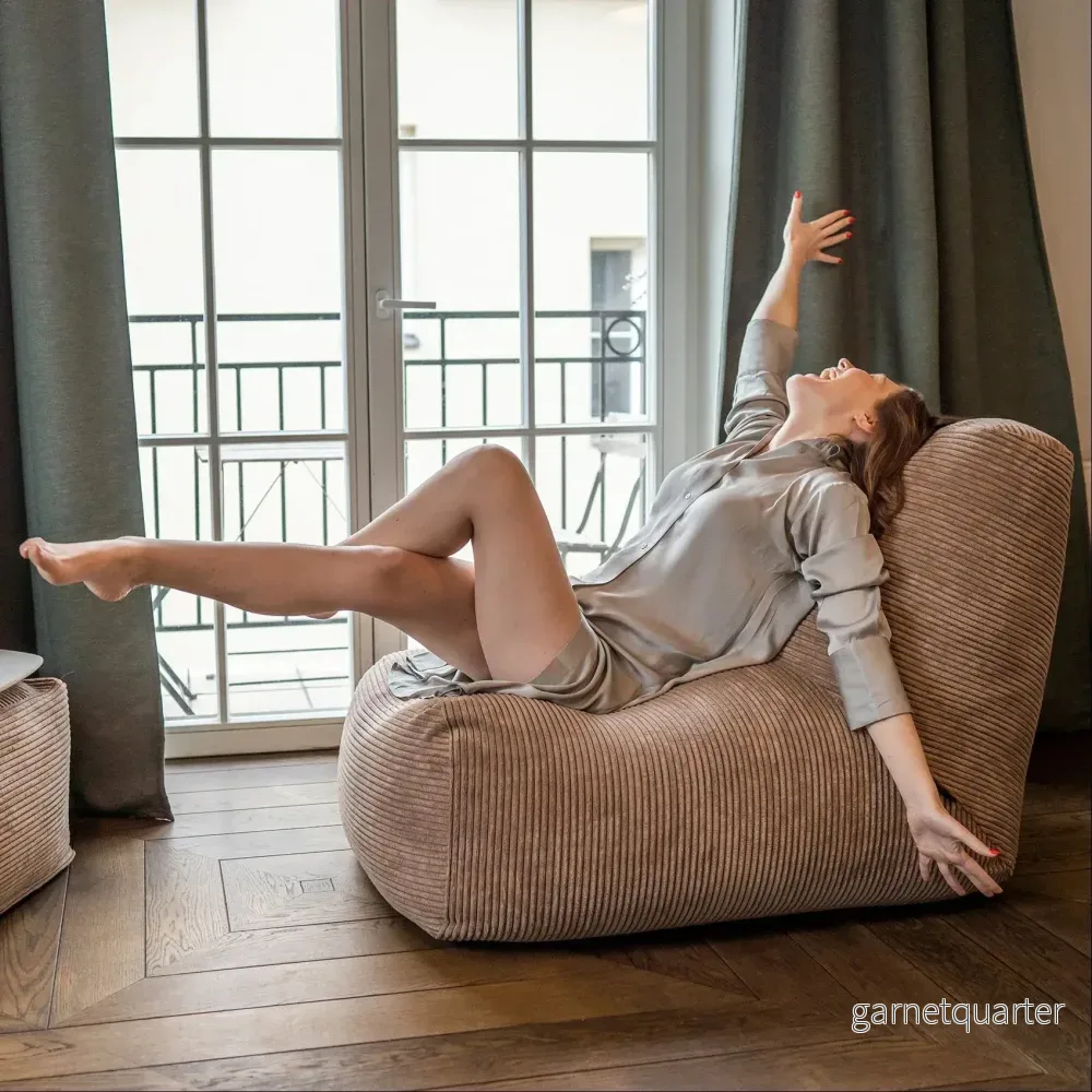 Sittsäck Tube Waves Sand – Ergonomisk fåtöljform
