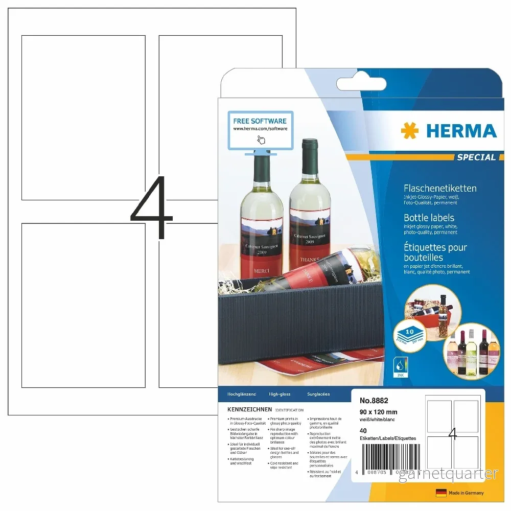 Herma flasketiketter 90 x 120mm