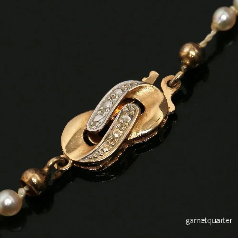 Vintage Halsband med Odlade Pärlor och 18K Guld - Bild 3