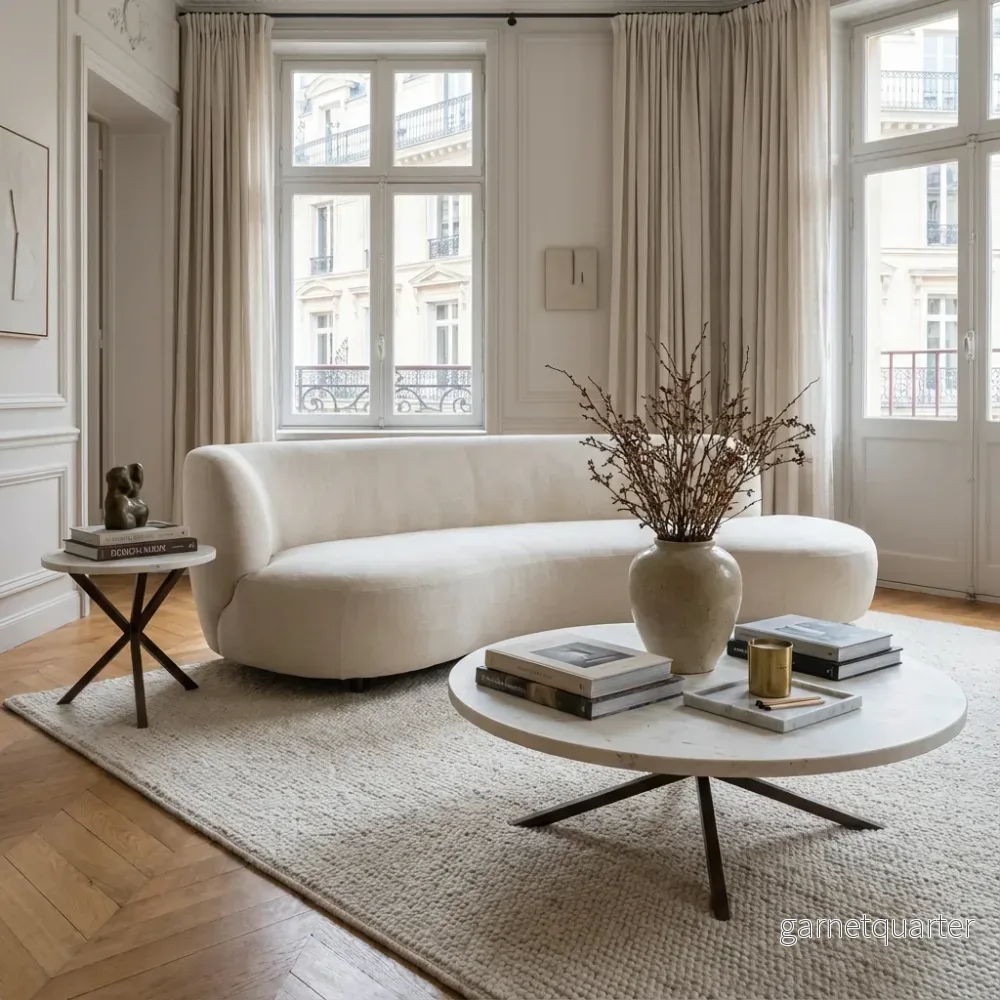 NEB Round Coffee Table with Travertine Top - Bild 2