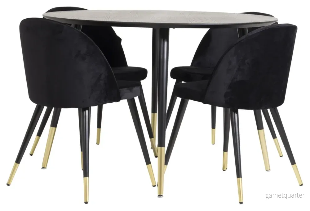 Dipp & Velvet matgrupp, svart (sammet) - Bild 2