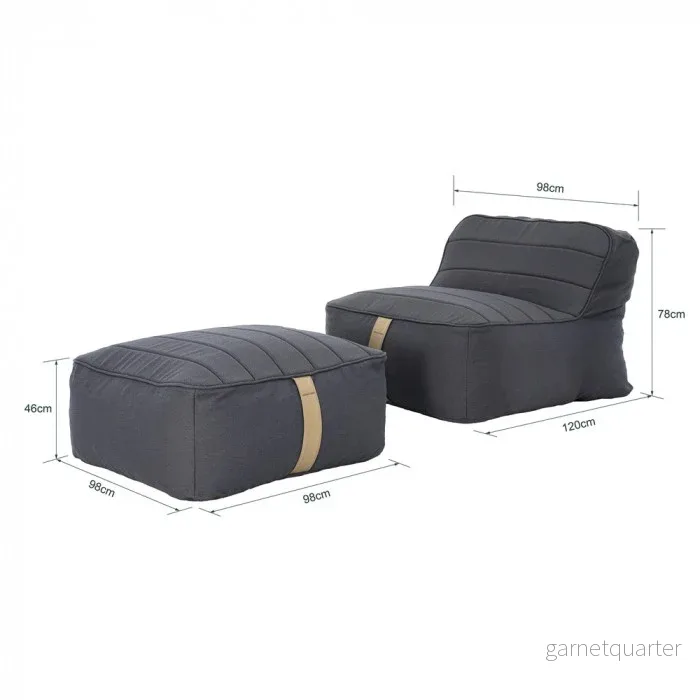 Lounge Pug Sittsäck 2-delad Går & Blå - Bild 3