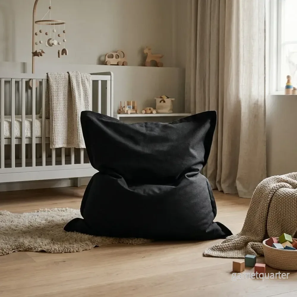 1me OX sittsäck & barnfåtölj Black