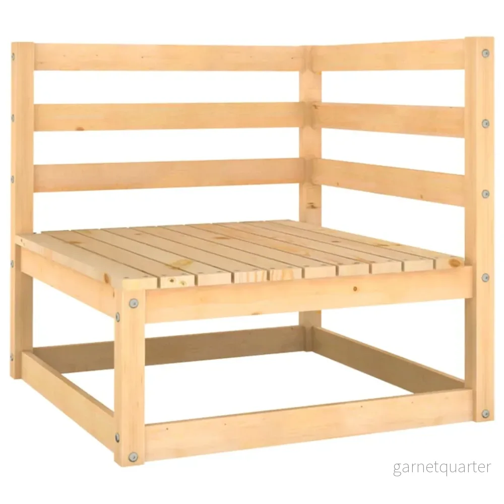 NNEVL 6-delars loungeset i furu med antracitgrå dynor - Bild 2