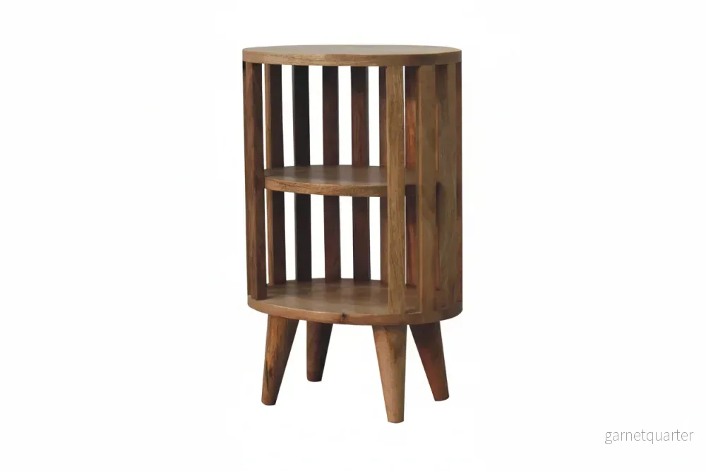 Ariella Double Shelf sängbord | Massivt mangoträ, varm ekfinish - Bild 3