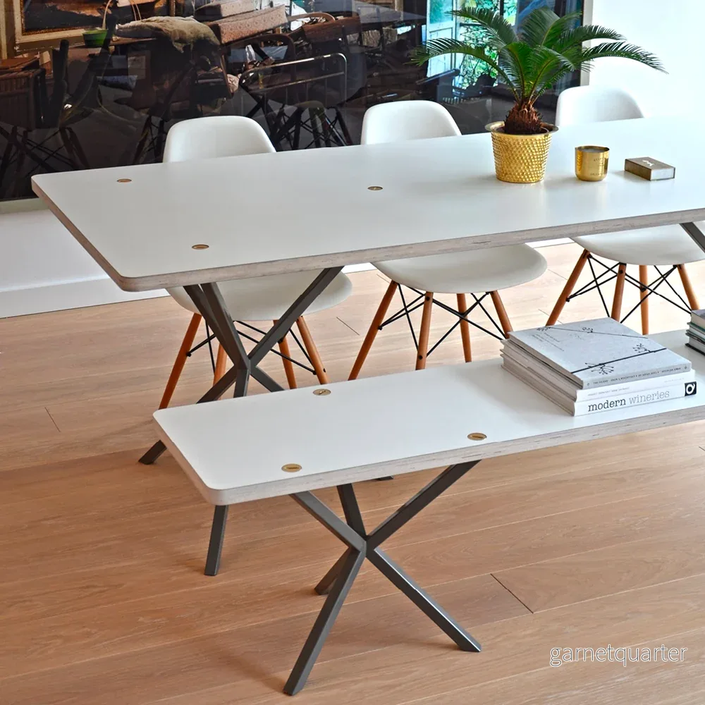 Set of NEB Rectangular Table and NEB Bench in Laminate Set of NEB Rectangular Table and NEB Bench in Laminate