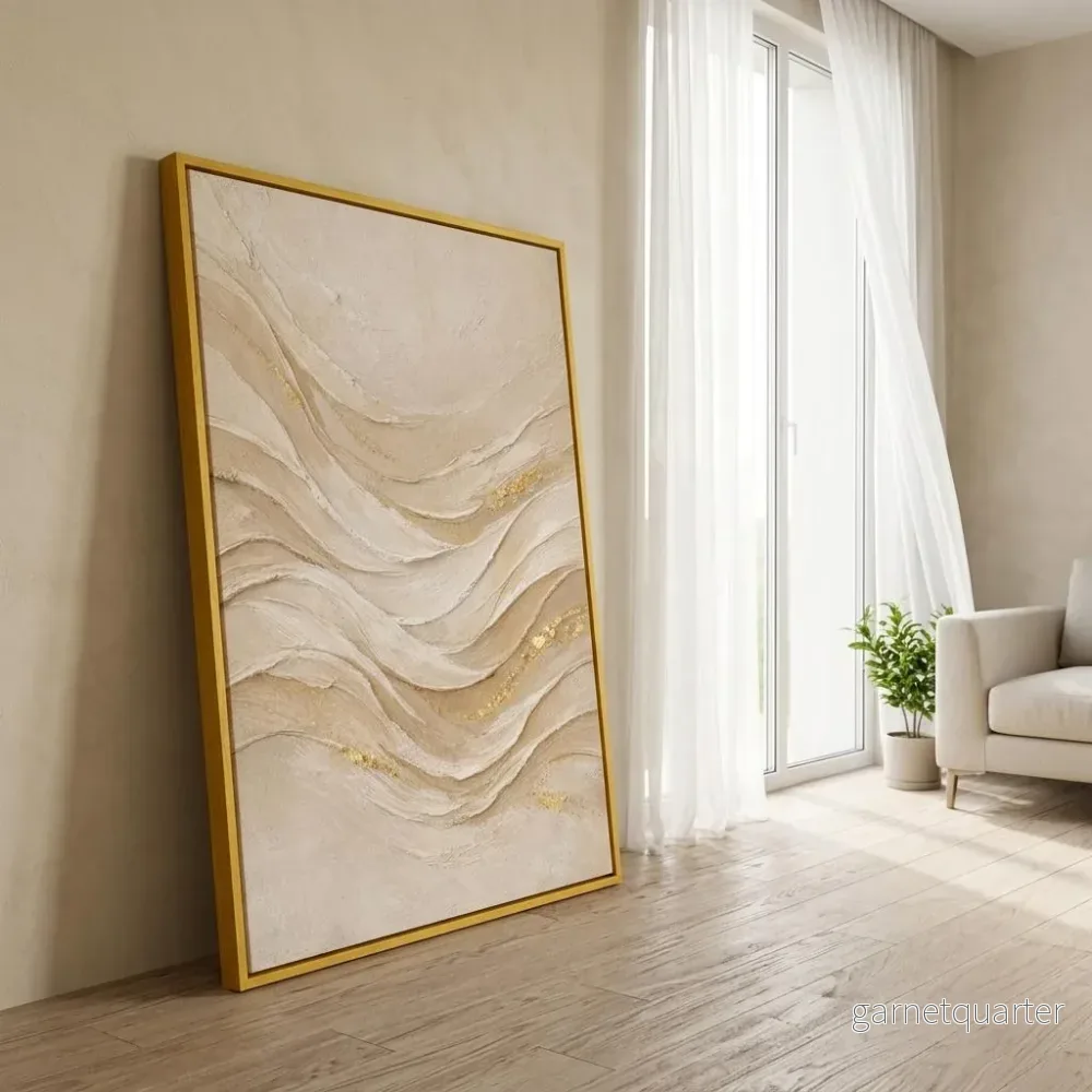CELISTEA SANDSTORM KOLLEKTION -Beige Abstrakt Canvas Tavla med Guldtextur – Premium Väggkonst CELISTEA SANDSTORM KOLLEKTION -Beige Abstrakt Canvas Tavla med Guldtextur – Premium Väggkonst
