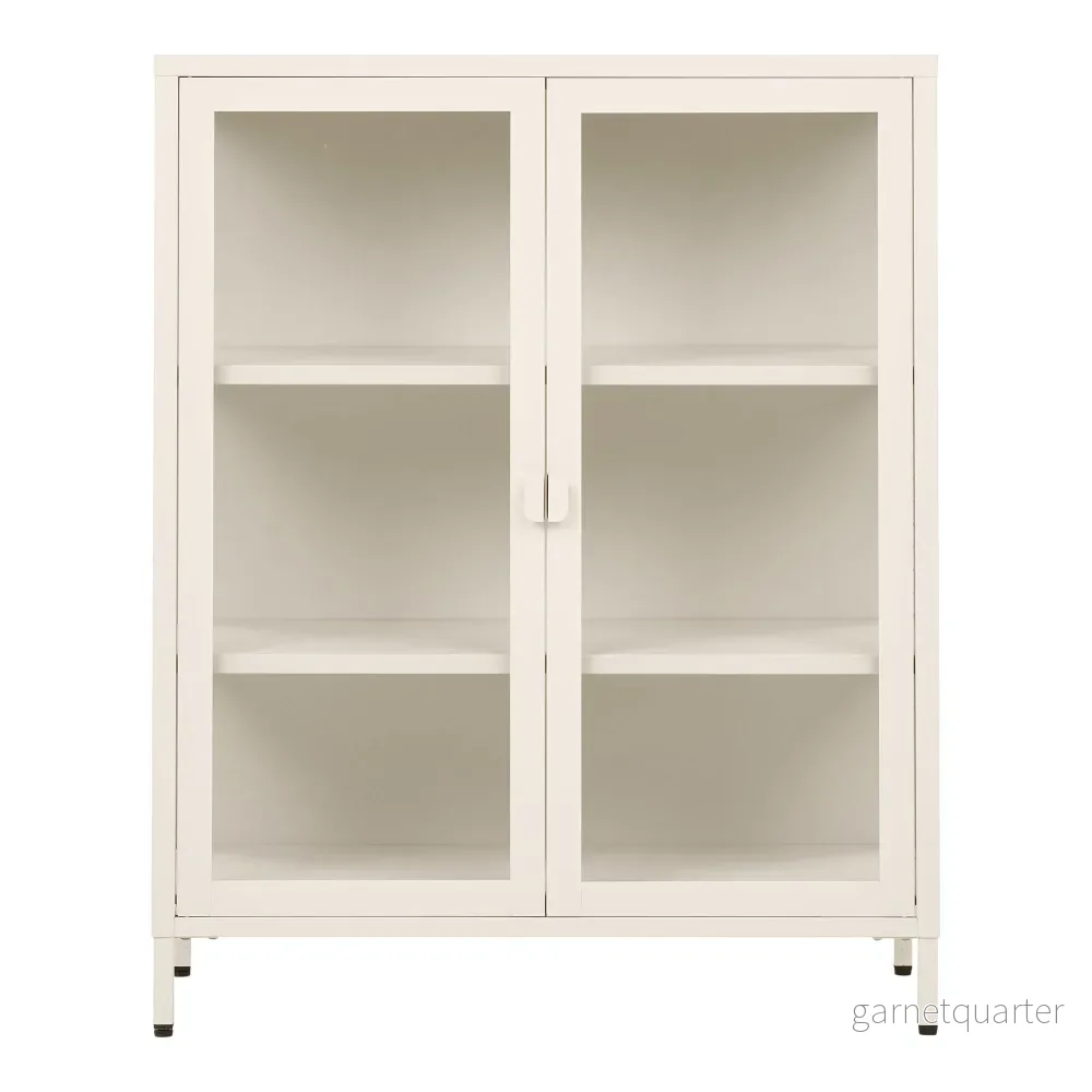 House Nordic Brisbane vitrinskåp – offwhite, 80 × 40 × 101 cm