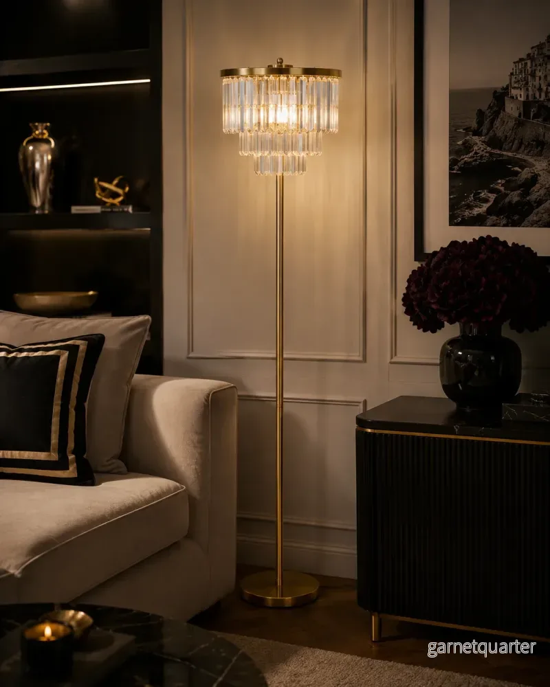 Golvlampa i Guld och Glas - Bild 2