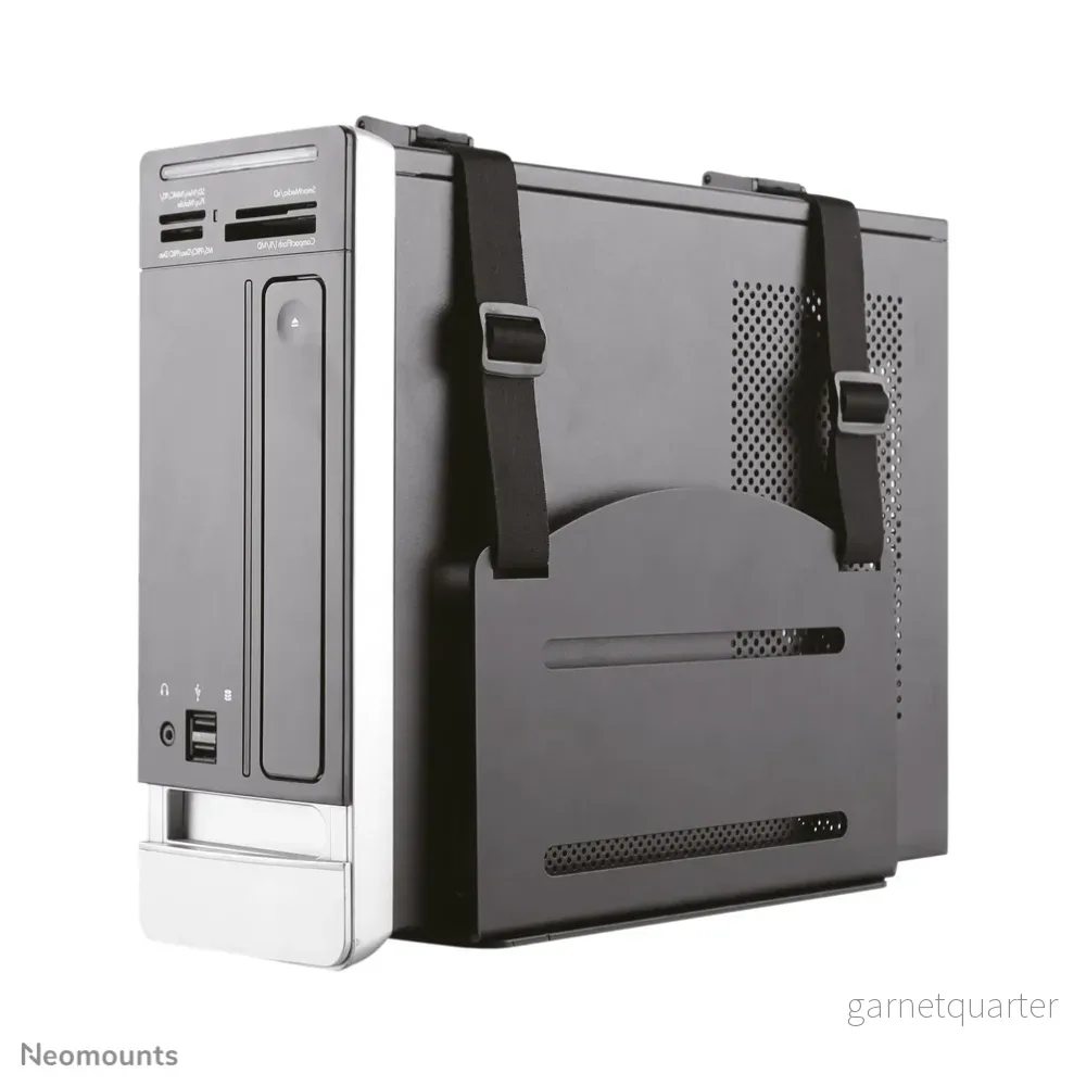 Neomounts CPU-W100 svart är ett fäste som gör att du kan montera en PC eller thin client på en vägg. Neomounts CPU-W100 svart är ett fäste som gör att du kan montera en PC eller thin client på en vägg.
