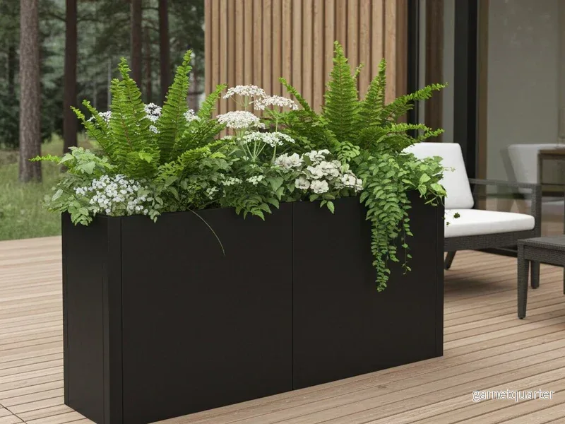 Blomlåda svartlackad CUBY 150 x 40 x H80 cm Blomlåda svartlackad CUBY 150 x 40 x H80 cm