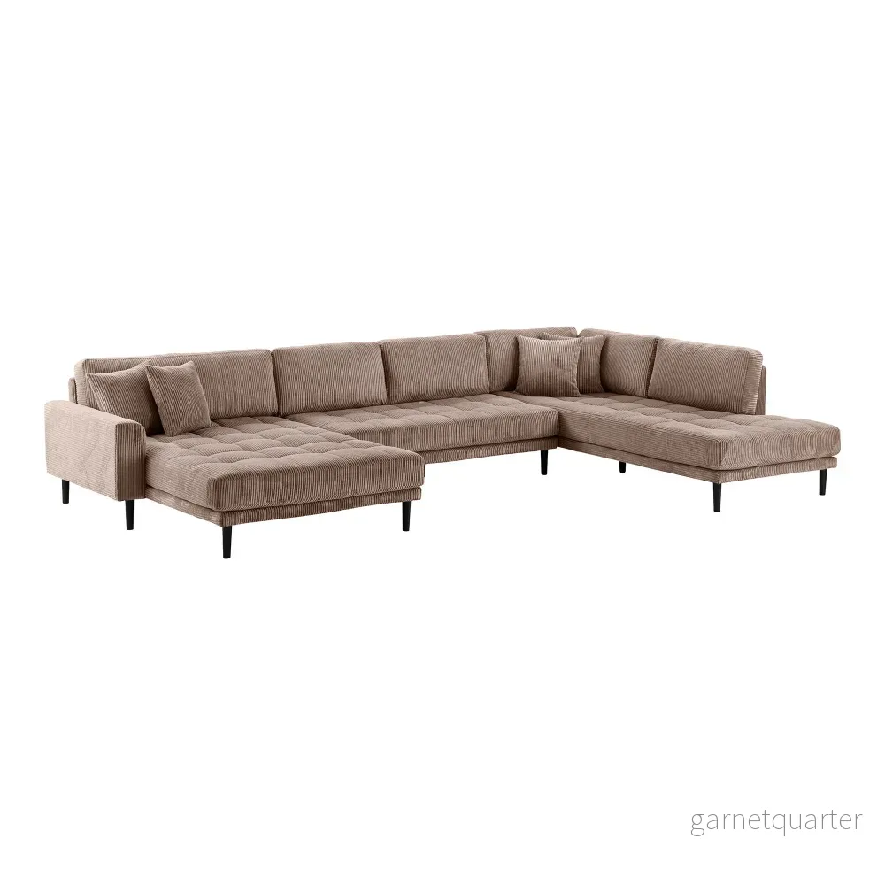 House Nordic Lido U-soffa – vänster, brun manchester - Bild 2