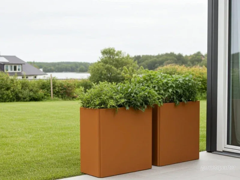 Blomlåda i cortenstål EDGY 80 x 40 x 80 cm - Bild 2