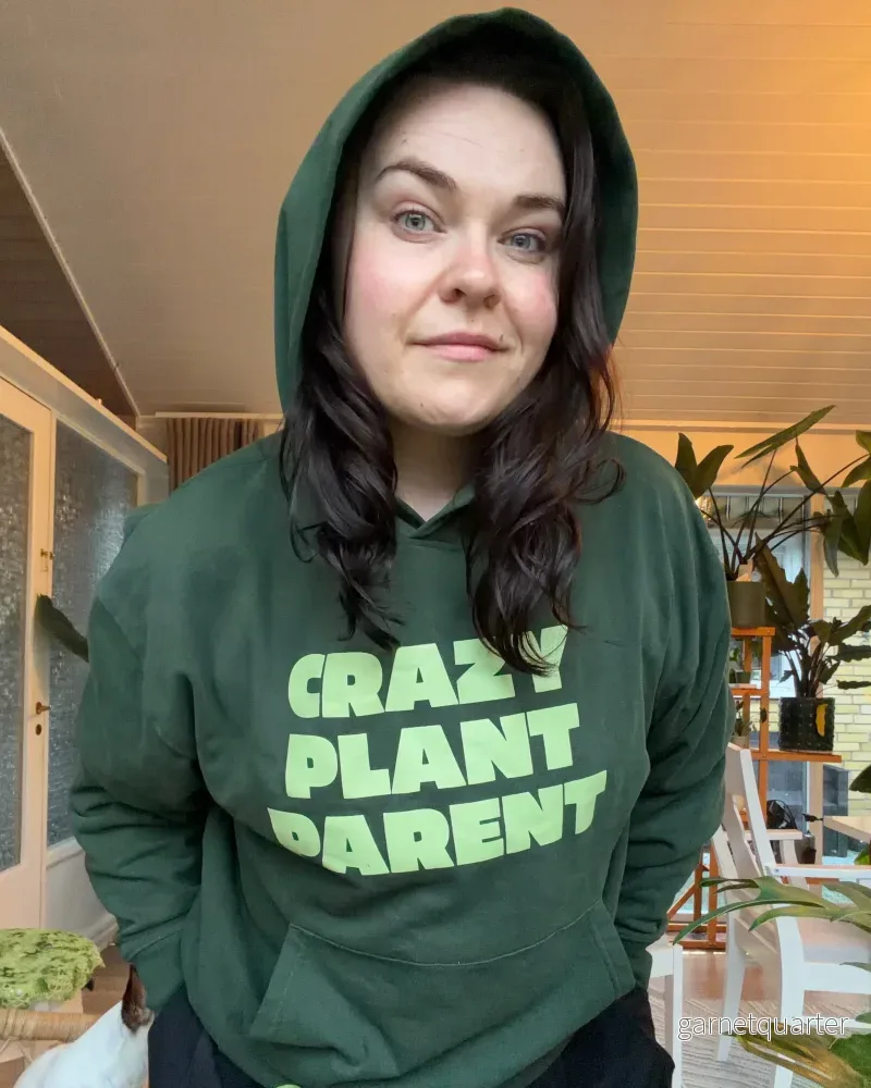 CRAZY PLANT PARENT Grön hoodie CRAZY PLANT PARENT Grön hoodie