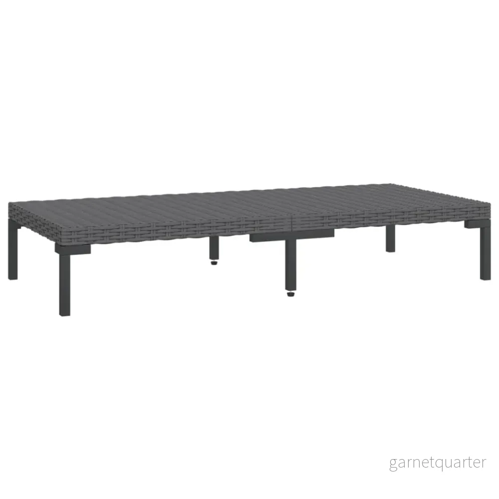NNEVL 4-delars loungeset i mörkgrå polyrattan med dynor - Bild 3