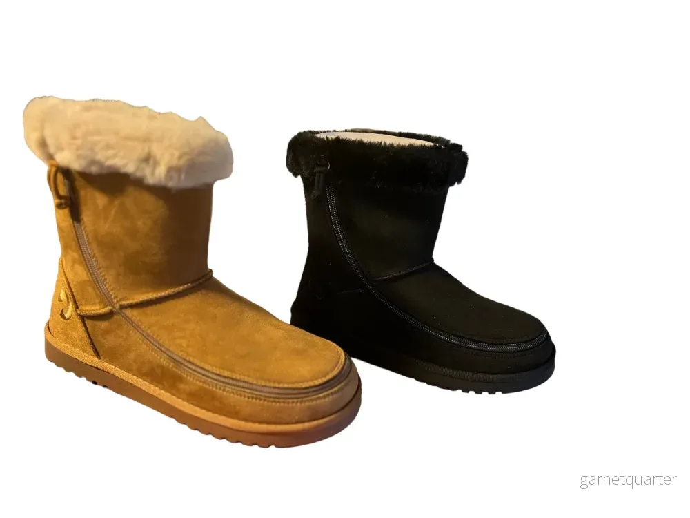 BILLY Cozy Boots: Bred vinterkänga med blixtlås – Ideell för breda fötter och skenor BILLY Cozy Boots: Bred vinterkänga med blixtlås – Ideell för breda fötter och skenor