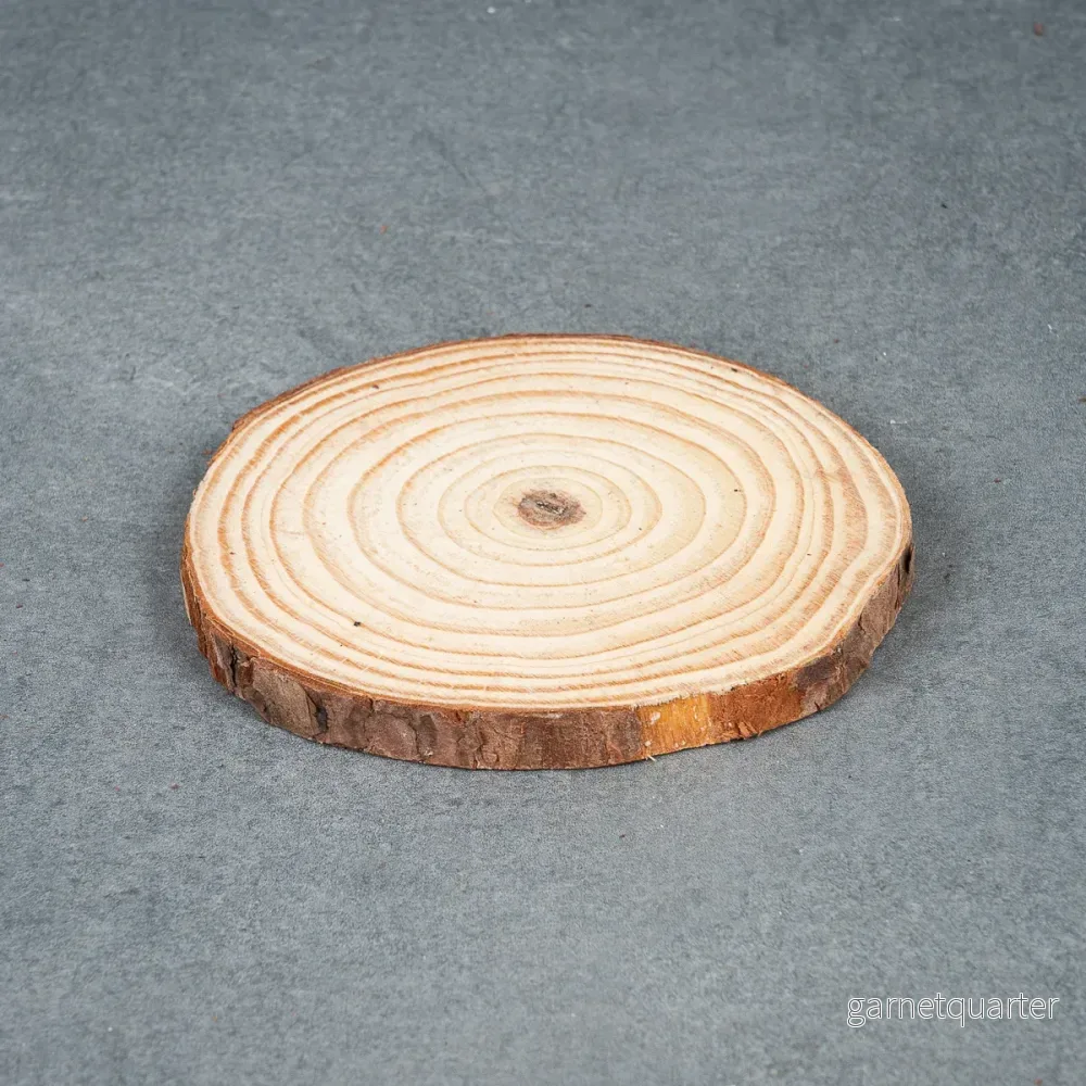 Okantad träbit, rund - 10-11 cm i diameter - Gran - Bild 2