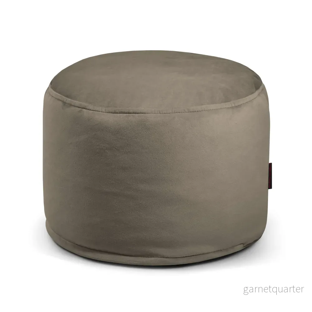 Sittpuff Fotpall Mini Barcelona Taupe sammet sittpuff Sittpuff Fotpall Mini Barcelona Taupe sammet sittpuff