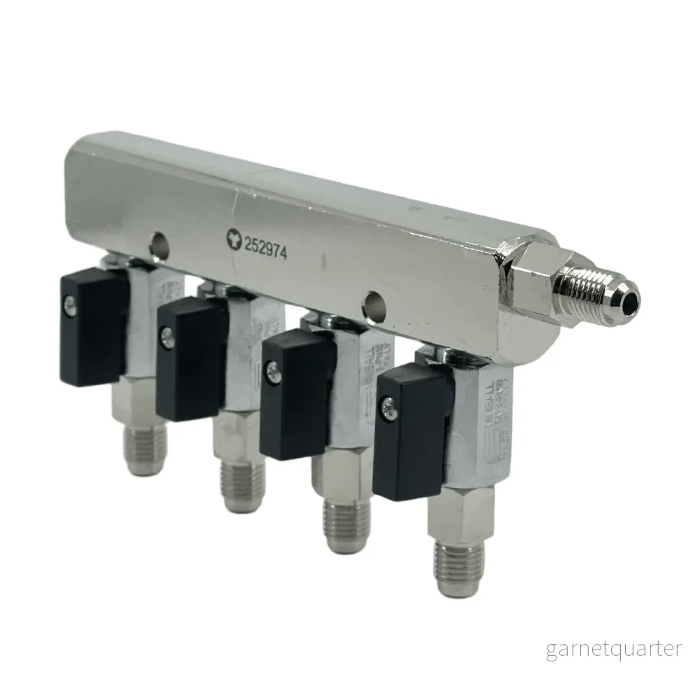 Oxyturbo CO2 Manifold med fyra utgångar, 1/4″ MFL och backventil Oxyturbo CO2 Manifold med fyra utgångar, 1/4″ MFL och backventil