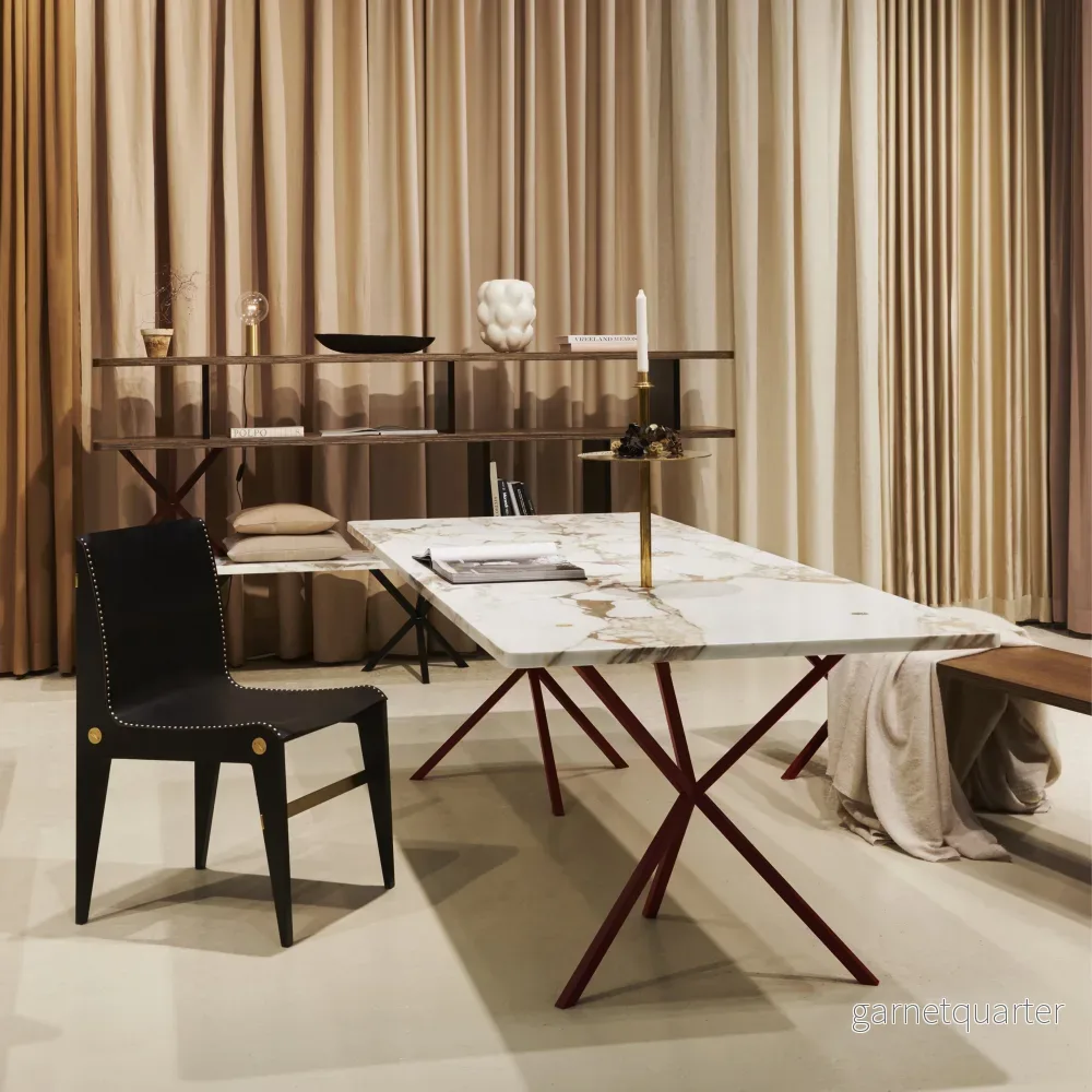NEB Rectangular Table With Top In Calacatta Marble NEB Rectangular Table With Top In Calacatta Marble
