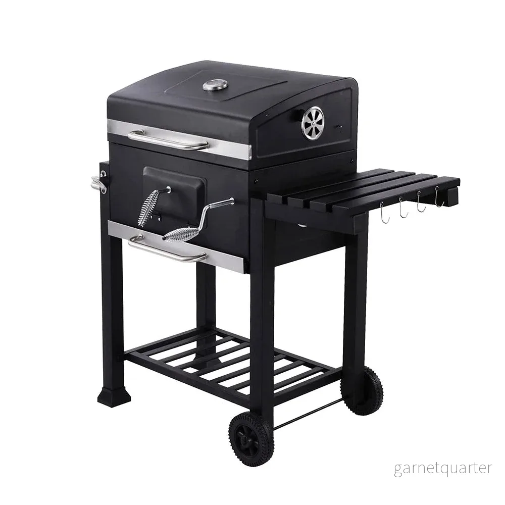 Multifunktionell grill – för grillning, stekning och rökning (med sidobord) - Bild 3