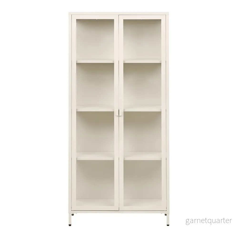 House Nordic Brisbane vitrinskåp – offwhite, 80 × 35 × 175 cm