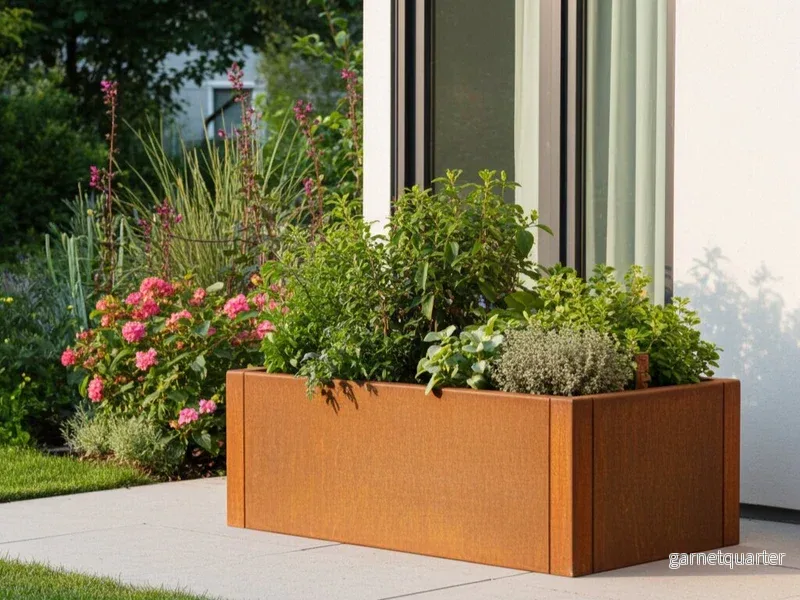 Blomlåda i cortenstål CUBY 120 x 40 x H40 cm - Bild 2