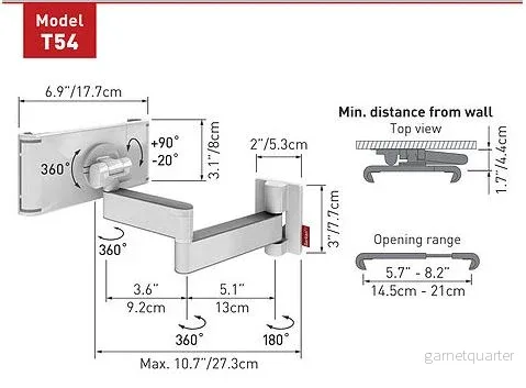 Barkan Full-motion Tablethållare | 7 - 12" | Vridbar och Tiltbar | Universell - Bild 3