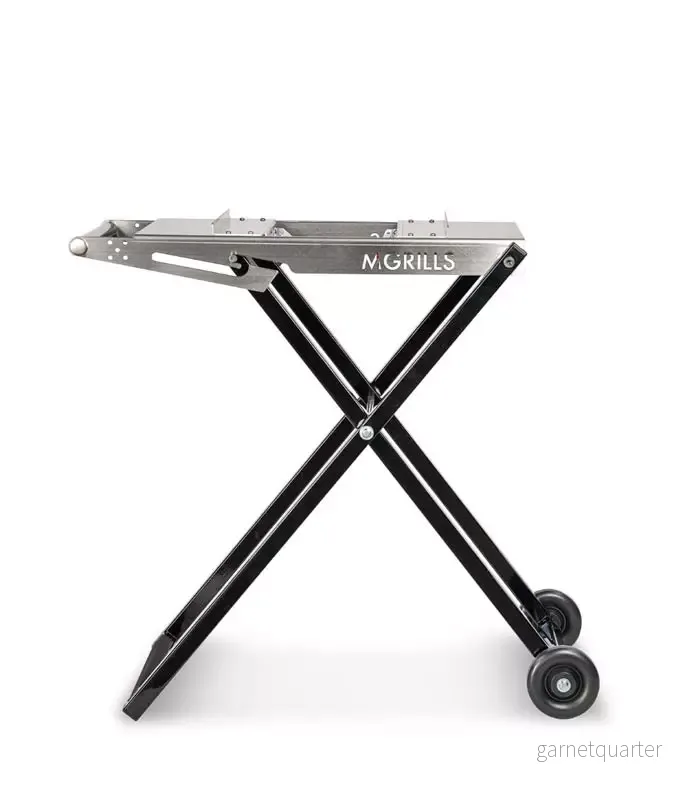 C4 Folding cart – Bord av rostfritt stål med hjul för M16 – M-Grills