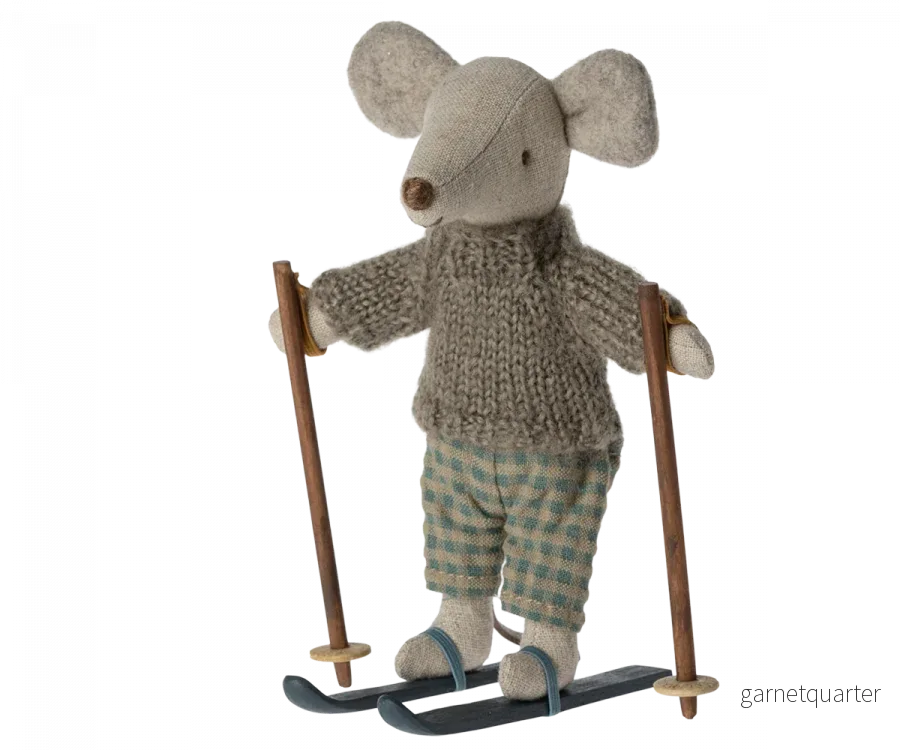 Maileg Winter Mouse With Ski Set Big Brother