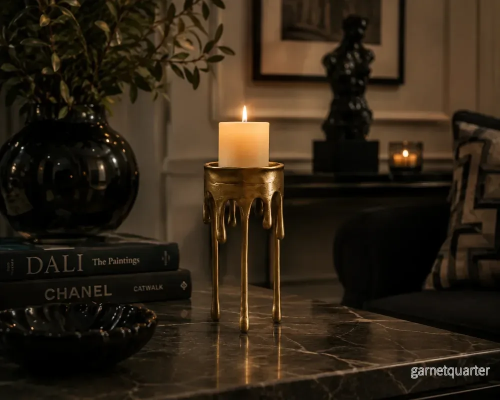 Surrealistisk Stor Ljusstake I Guld – "Dalí" I Aluminium - Bild 2