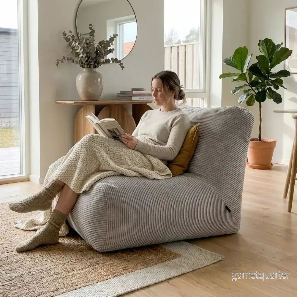 Sittsäck Tube 100 Waves White Grey