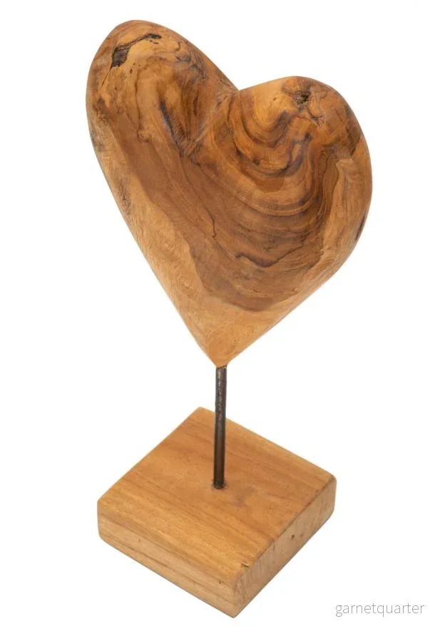 Mauro Ferretti Dobu hjärtskulptur i teak 37 cm - Bild 3