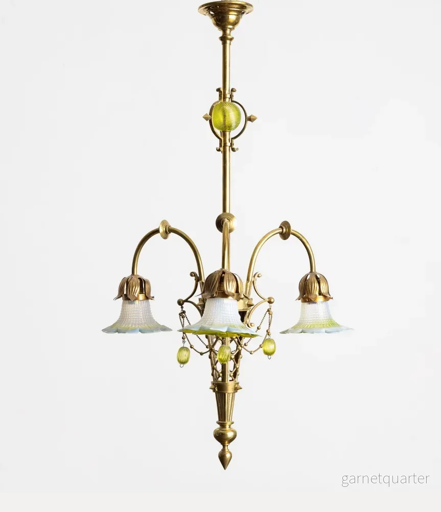 Taklampa i mässing Jugend 1900/10-tal Nr A696 Taklampa i mässing Jugend 1900/10-tal Nr A696