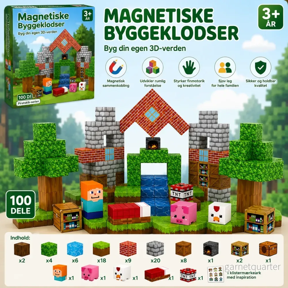Magnetklossar – Bondgård (100 delar) Magnetklossar – Bondgård (100 delar)