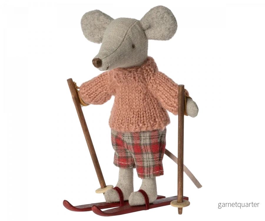 Maileg Winter Mouse With Ski Set Big Sister