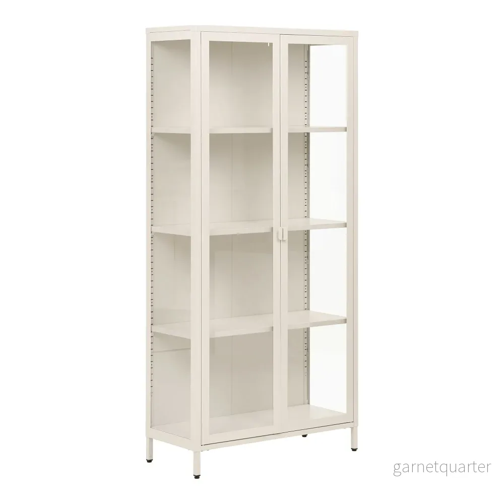 House Nordic Brisbane vitrinskåp – offwhite, 80 × 35 × 175 cm - Bild 2