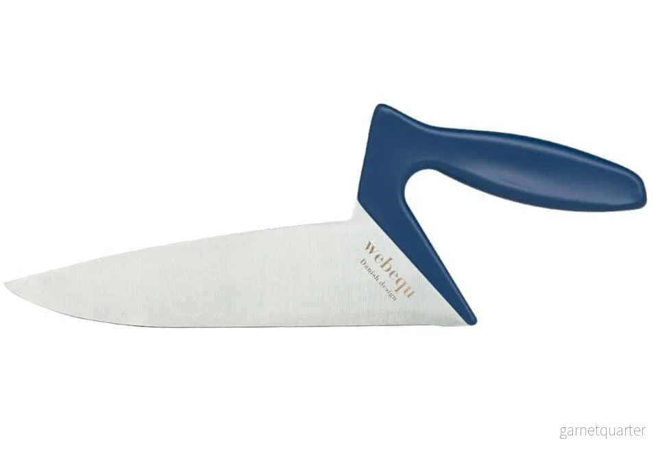 Ergonomisk kockkniv, soft touch – unik och lätt. 22,2 cm. Finns i 5 unika färger Blå