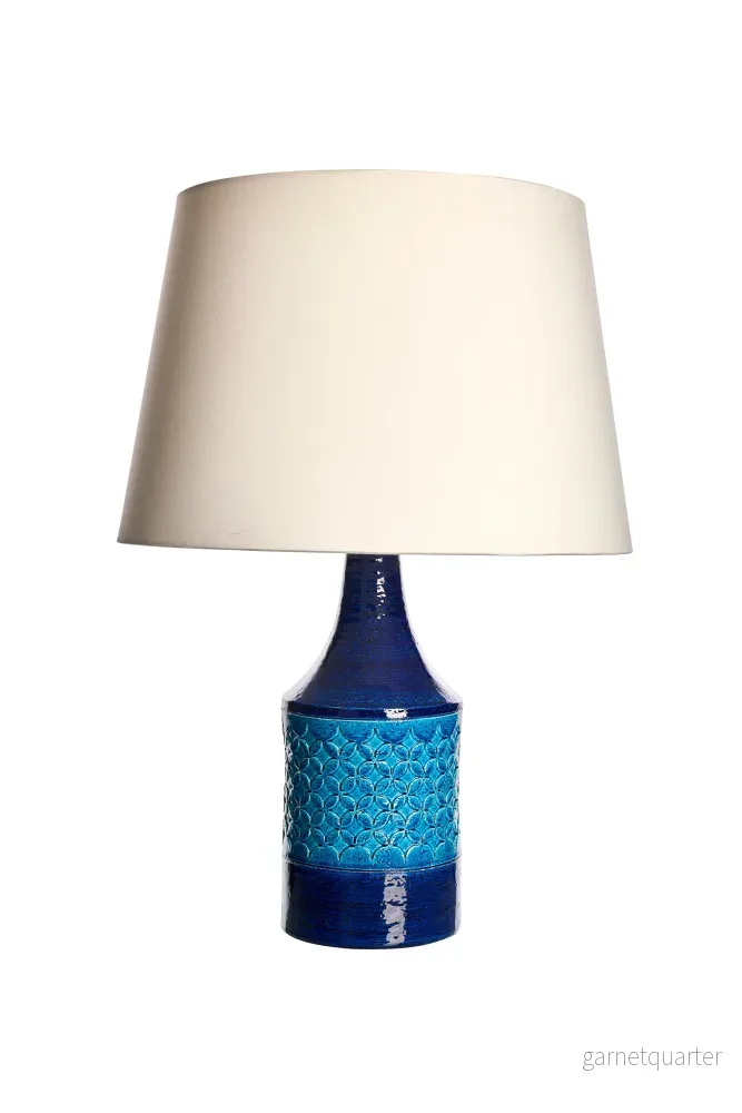 Blå bordslampa i keramik av Bitossi, Italien, 60tal