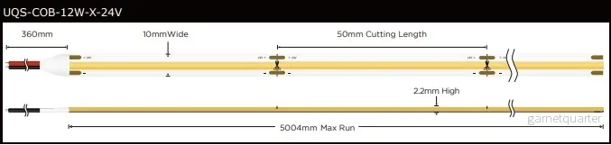 Ledstrip COB 24V 12w/m 1060lm/m 3000K IP20 5m-rulle - Bild 2